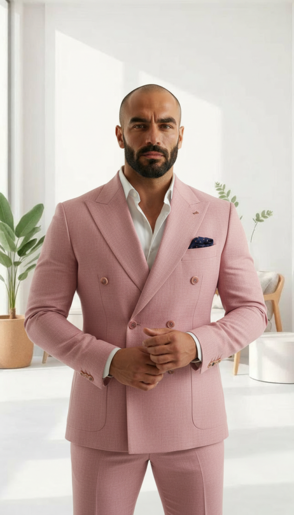 Dusty Pink Double Breasted Suit | Signature Slim Fit