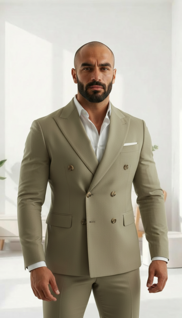 Sage Green Double Breasted Suit | Signature Slim Fit