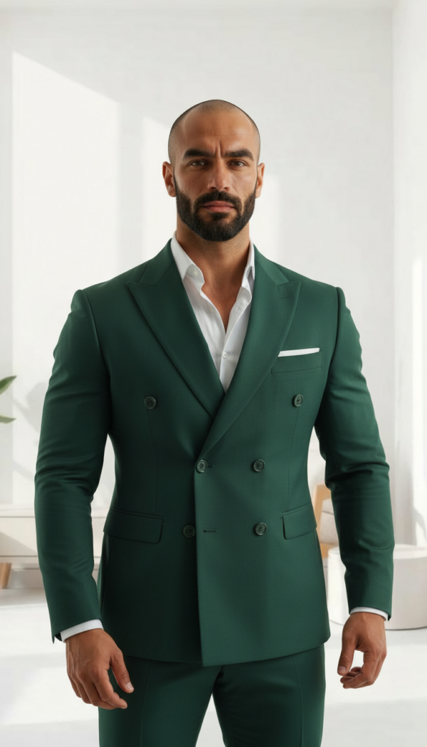 Emerald Green Double Breasted Suit | Signature Slim Fit