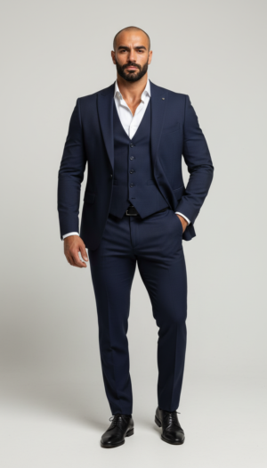 Men's 3 piece Royal Blue suit for Formal Wedding Events