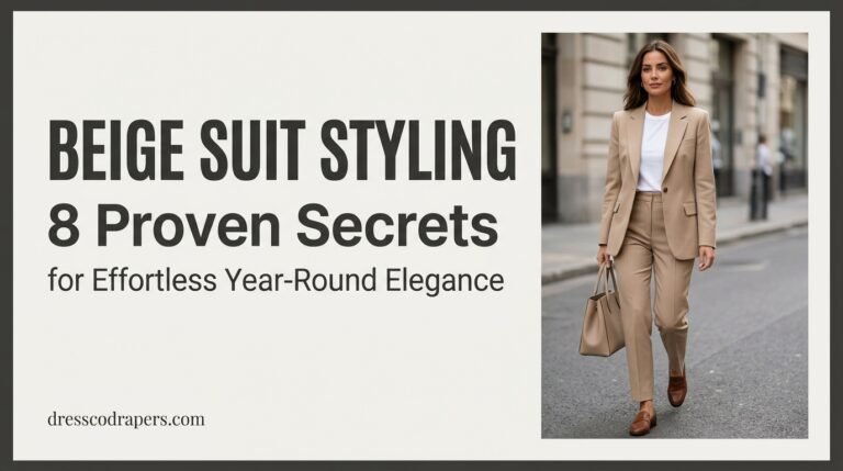 This image captures a confident businesswoman walking down a bustling city street, dressed in a stylish beige suit. She exudes elegance and sophistication, with her matching handbag and shoes complementing her outfit. The urban backdrop of buildings and pavement adds a sense of modernity and professionalism to the scene. The woman's poised demeanor and refined features make her a compelling subject, perfect for use in business or fashion-related contexts.