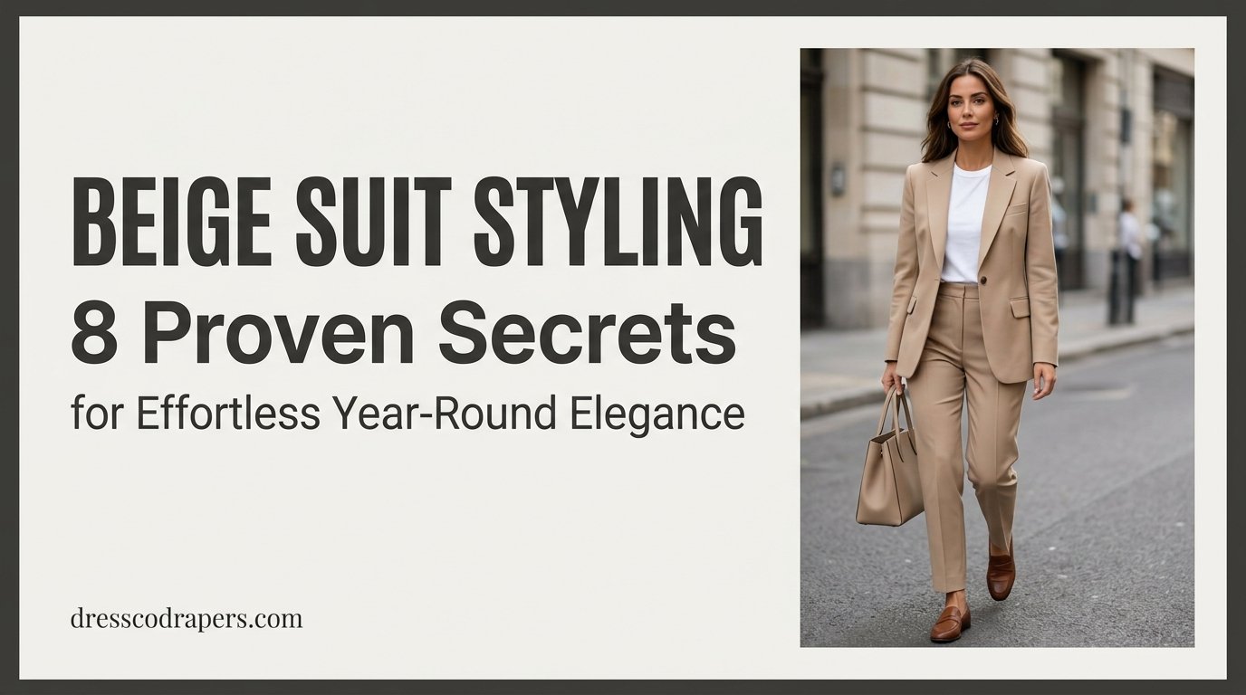 This image captures a confident businesswoman walking down a bustling city street, dressed in a stylish beige suit. She exudes elegance and sophistication, with her matching handbag and shoes complementing her outfit. The urban backdrop of buildings and pavement adds a sense of modernity and professionalism to the scene. The woman's poised demeanor and refined features make her a compelling subject, perfect for use in business or fashion-related contexts.