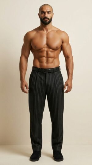 black pinstripe dress pants Charcoal black pinstripe dress pants Trousers | Pinstripe Series