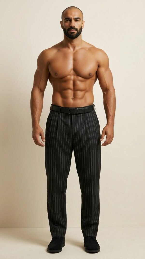 Charcoal black pinstripe dress pants Trousers | Pinstripe Series