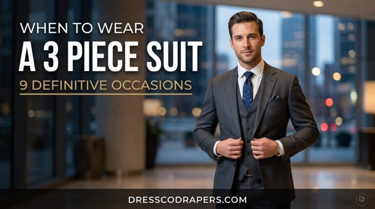 A well-dressed businessman stands confidently in a modern office building lobby, adjusting his three-piece suit. The urban landscape is visible through the large windows behind him, suggesting a high-rise office or corporate setting. The image conveys a sense of professionalism, style, and sophistication, making it suitable for use in articles or advertisements related to business attire, fashion, or career development.