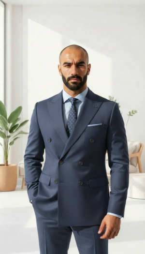 Steel Blue Double Breasted Suit Steel Blue Double Breasted Suit | Signature Slim Fit | Wedding Suit