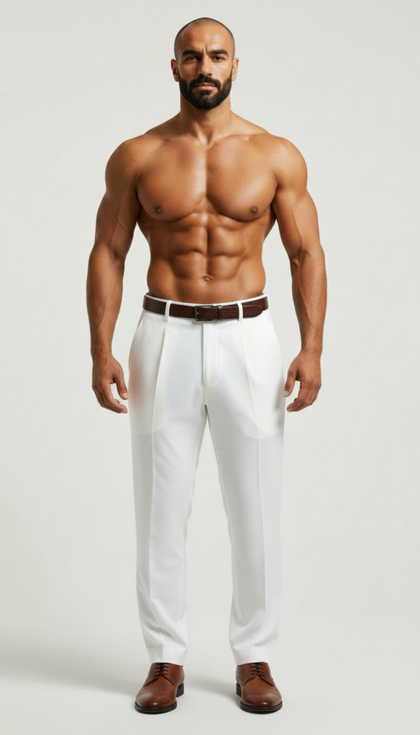 Luxury Arctic White Pleated Dress Pants | Resort Collection Luxury Arctic White Pleated Dress Pants | Resort Collection
