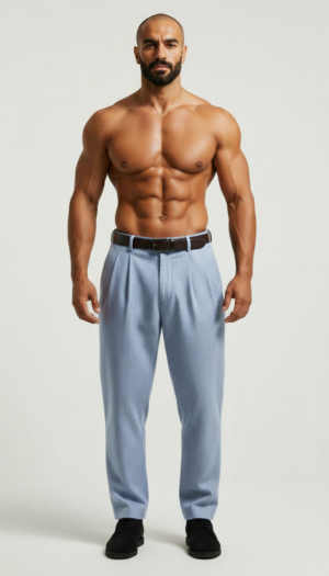 sky-blue-pleated-dress-pants Luxury Sky Blue Pleated Dress Pants | Resort Collection