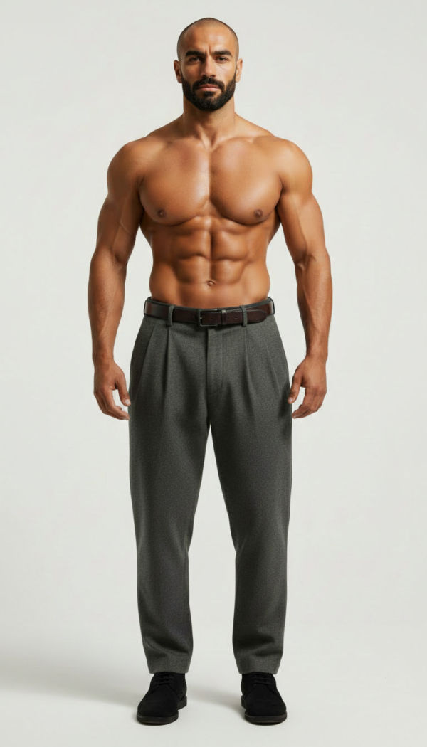 Luxury Charcoal Grey Pleated Dress Pants | Resort Collection