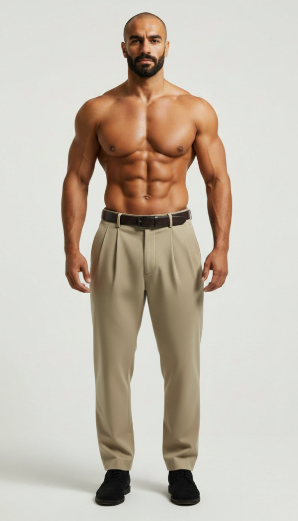 Luxury Sand Beige Pleated Dress Pants | Resort Collection