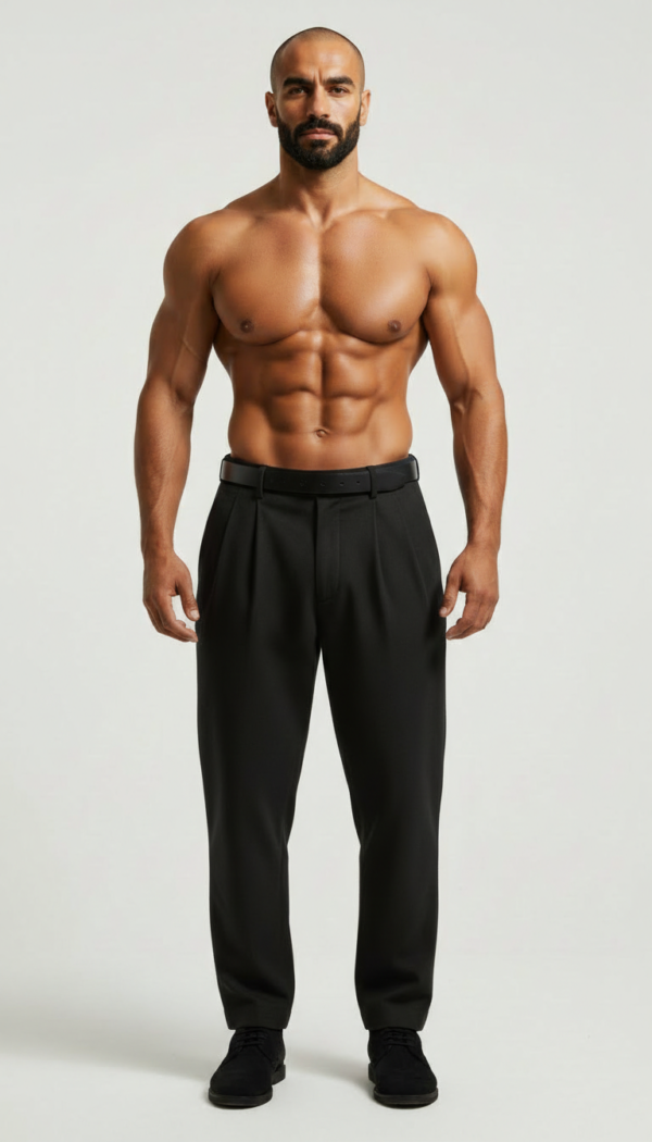 Luxury Onyx Black Pleated Dress Pants | Resort Collection