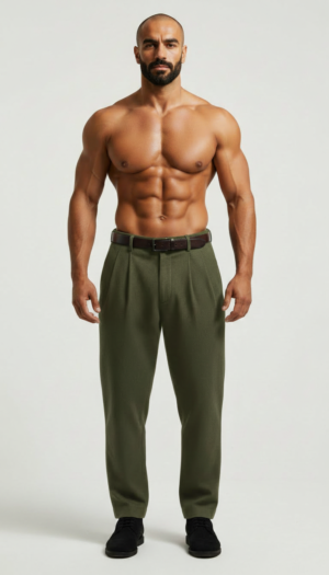 olive green pleated dress pants Luxury Olive Green Pleated Dress Pants | Resort Collection