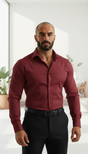 maroon Formal Shirt (Slim / Modern Fit)