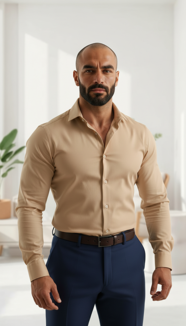 Khaki Formal Shirt (Slim / Modern Fit)