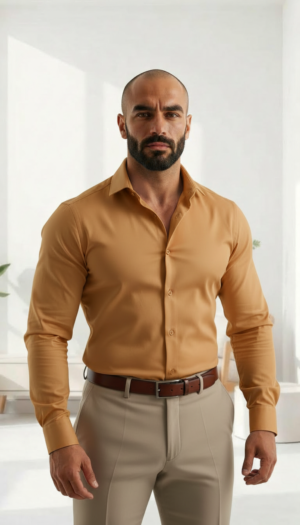 Biscuit Color Formal Shirt (Slim / Modern Fit)